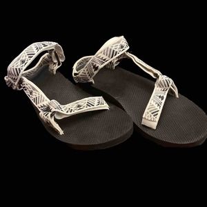 Teva Sandals Womens 11 Original Universal Strappy Hiking White Grey EUC